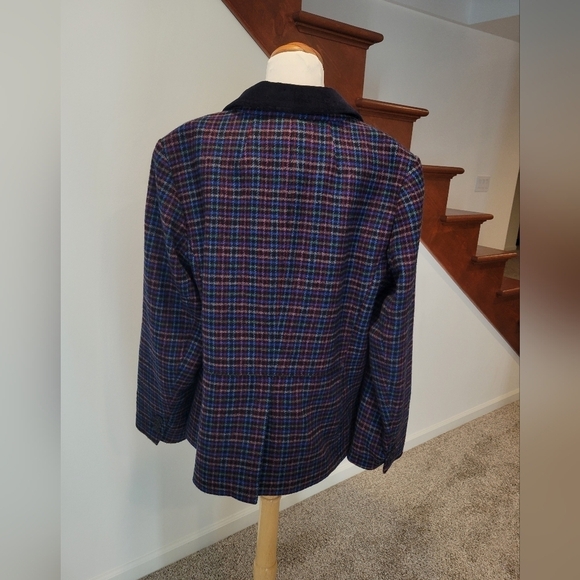 TALBOTS  Mistletoe Plaid Shetland Wool Blazer Jacket Size 16 - Picture 6 of 6